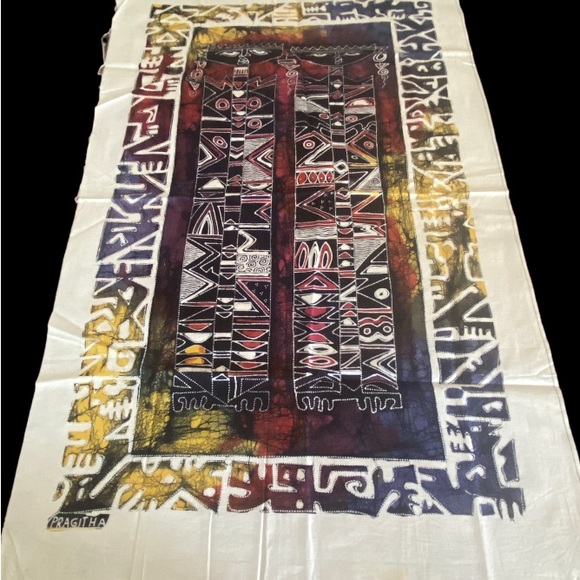 Original Abstract African Art Print on Textile - Picture 3 of 9